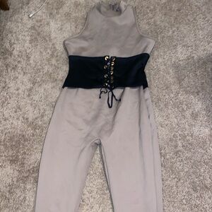 Fashion Nova bodysuit waist trainer trendy blush tan